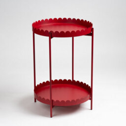 Scottish Everlastings Ltd. Scottish Everlastings Red Round Scallop Table - thumbnail 2