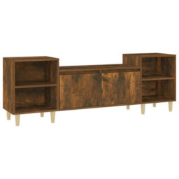 Berkfield Tv Cabinet Smoked Oak 160X35X55 Cm Engineered Wood - thumbnail 2