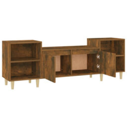 Berkfield Tv Cabinet Smoked Oak 160X35X55 Cm Engineered Wood - thumbnail 7