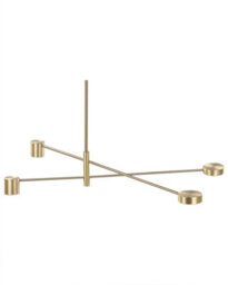 Wyld And Coco Novalux Four Light Pendant Lamp, Gold Metal Frame, Minimalist Modern Ceiling Light - thumbnail 1