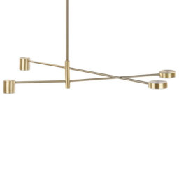 Wyld And Coco Novalux Four Light Pendant Lamp, Gold Metal Frame, Minimalist Modern Ceiling Light - thumbnail 4