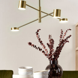 Wyld And Coco Novalux Four Light Pendant Lamp, Gold Metal Frame, Minimalist Modern Ceiling Light - thumbnail 2
