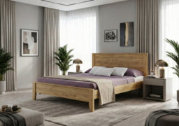 Amani Denver Rustic Walnut 4Ft6 Double Solid Pine Bed Frame - thumbnail 4