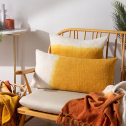 Furn. Mizu Square Dip Dye 100% Cotton Feather Filled Cushion - thumbnail 5