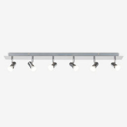 Valuelights Consul Silver Ceiling Bar Spotlight Includes 6 X Led Cool White 6500K Bulbs - thumbnail 6
