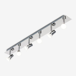 Valuelights Consul Silver Ceiling Bar Spotlight Includes 6 X Led Cool White 6500K Bulbs - thumbnail 4