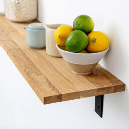 domli Solid Wood Oak Wall Shelf & Brackets - 1500mm X 150mm X 18mm - Wooden Wall Mounted Shelf - Home Furniture Decorative Shelving - thumbnail 2