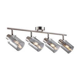 Luminosa Lighting Luminosa Sardo Ceiling Spotlight Bar Silver, Smoked 4Xe14