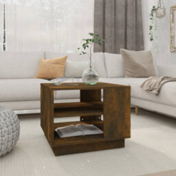 Berkfield Coffee Table Smoked Oak 55X55X43 Cm Engineered Wood - thumbnail 1