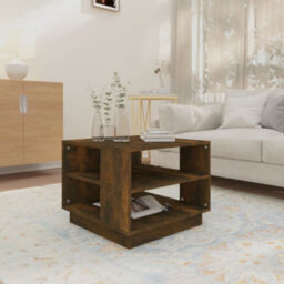 Berkfield Coffee Table Smoked Oak 55X55X43 Cm Engineered Wood - thumbnail 3