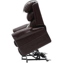 Loops Comfortable Dual Motor Rise And Recline Armchair With Waterfall Pillow In Chestnut Pu Leather - thumbnail 6