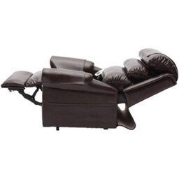 Loops Comfortable Dual Motor Rise And Recline Armchair With Waterfall Pillow In Chestnut Pu Leather - thumbnail 5