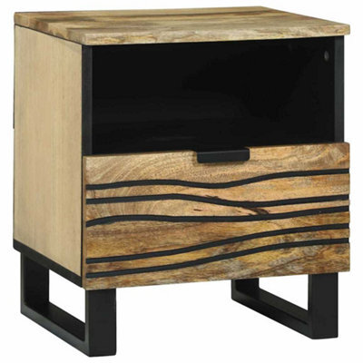 Berkfield Modern Bedside Cabinets, Set Of 2, 40 X 33 X 46 Cm, Made From Solid Mango Wood