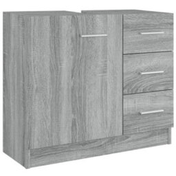 Vidaxl Sink Cabinet Grey Sonoma 63X30X54 Cm Engineered Wood Sink Cabinets - thumbnail 2