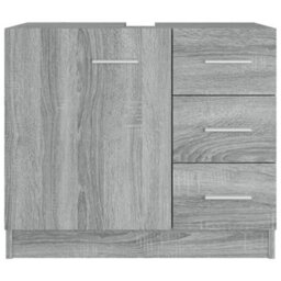 Vidaxl Sink Cabinet Grey Sonoma 63X30X54 Cm Engineered Wood Sink Cabinets - thumbnail 3