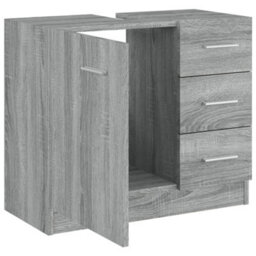 Vidaxl Sink Cabinet Grey Sonoma 63X30X54 Cm Engineered Wood Sink Cabinets - thumbnail 5
