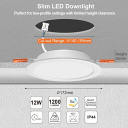 Paul Russells 12W Led Bathroom Ceiling Spotlights, 3 Cct 1200Lm, Non-Dimmable, 10 Pack - thumbnail 9