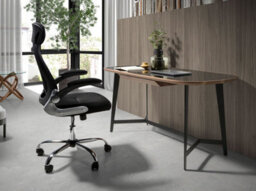 Angel Cerda Elegant Walnut And Black Steel Writing Desk With Glass Top - thumbnail 2