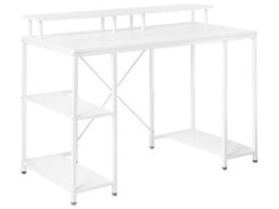 Wyld And Coco Astra Studio White Desk With Mdf Tabletop And Three Side Shelves, 120 X 60 Cm - thumbnail 3
