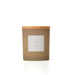 Aroma Naturals Frosted Decadence Glass Candle - Cashmere