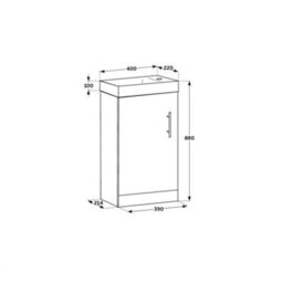 Homestylestore 400mm Grey Floorstanding Bathroom Vanity Unit And Chrome T Bar Handle - thumbnail 4