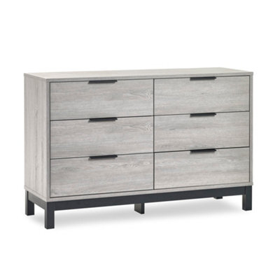 Oakham Premium Kora 6 Drawer Wide Chest - Grey Oak - image 1