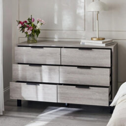 Oakham Premium Kora 6 Drawer Wide Chest - Grey Oak - thumbnail 4