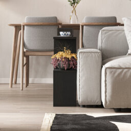 Decortie Homemania Modern Side End Coffee Table Multipurpose Black Wood Living Room H 60Cm - thumbnail 4