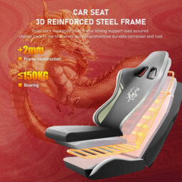 Gtplayer Gaming Chair With Bluetooth Speakers And Footrest, Ergonomic Computer Chair Heavy Duty Lumbar Support Chair, Grey - thumbnail 7