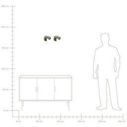 Beliani Brass Industrial Wall Lamps Set Of 2 With Adjustable Arms And Round Shade, Warm White, Pair. - thumbnail 6
