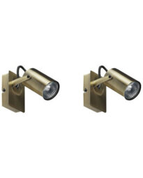 Beliani Brass Industrial Wall Lamps Set Of 2 With Adjustable Arms And Round Shade, Warm White, Pair. - thumbnail 2