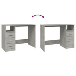 Berkfield Desk With Drawers Concrete Grey 102X50X76 Cm Engineered Wood - thumbnail 9