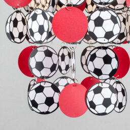 Valuelights Football Red Ceiling Shade And Bulb (D)23Cm - thumbnail 3