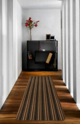 Chocolate Striped 8mm Thick Rectangle Mat For Bathroom, Kitchen, Easy To Clean Modern Striped Mat - 50Cm X 80Cm - thumbnail 4