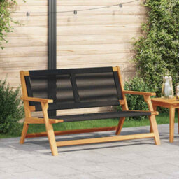 Walplus Garden Furniture Black 78 X 122 X 73Cm Solid Acacia Wood - thumbnail 1