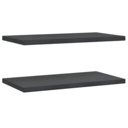 Berkfield Wall Shelves 2 Pcs 75X40X3 Cm Black Stainless Steel - thumbnail 2