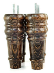 L&F 4 Replacement Furniture Feet Burnt Oak Turned Wooden Legs 165mm High Settee Chairs Sofas Footstools M10 (10mm) Tsp2071 - thumbnail 6