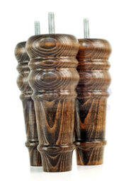 L&F 4 Replacement Furniture Feet Burnt Oak Turned Wooden Legs 165mm High Settee Chairs Sofas Footstools M10 (10mm) Tsp2071 - thumbnail 7