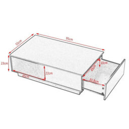 Modern Black Coffee Table With Storage Drawer Tea Table With Rgb Led Lights - thumbnail 2