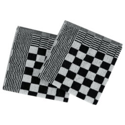 Berkfield 10 Piece Towel Set Black And White Cotton - thumbnail 7