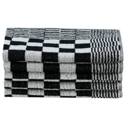 Berkfield 10 Piece Towel Set Black And White Cotton - thumbnail 6