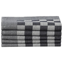 Berkfield 10 Piece Towel Set Black And White Cotton - thumbnail 5