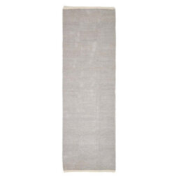 Homescapes Light Grey 100% Cotton Plain Chenille Rug With Natural Trim, 66 X 200 Cm - thumbnail 2