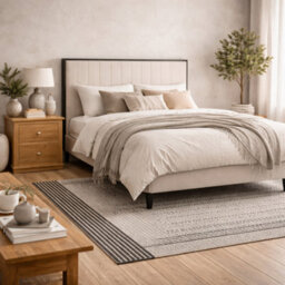 Wyld Haus Killarney 4Ft6 Cream Velvet Double Bed With Tall Ribbed Headboard - thumbnail 2