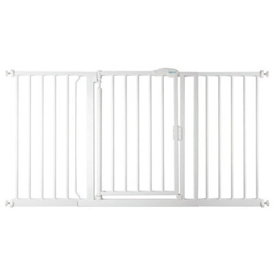 Safetots Pressure Fit Self Closing Stair Gate, 147Cm - 154Cm, White, Auto Closing Baby Gate, Safety Barrier - image 1