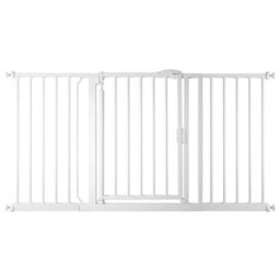 Safetots Pressure Fit Self Closing Stair Gate, 147Cm - 154Cm, White, Auto Closing Baby Gate, Safety Barrier - thumbnail 1