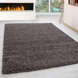 Abaseen 120X170 Cm Taupe Shaggy Rug - Soft Touch Thick Pile Modern Rugs - Washable Area Rugs For Home And Office - thumbnail 1
