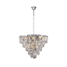 Milagro Chelsea Chandelier Magnificent 50Cm Centrepiece In Crystal And Chrome - thumbnail 3