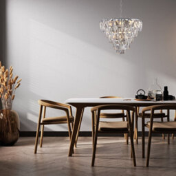 Milagro Chelsea Chandelier Magnificent 50Cm Centrepiece In Crystal And Chrome - thumbnail 5