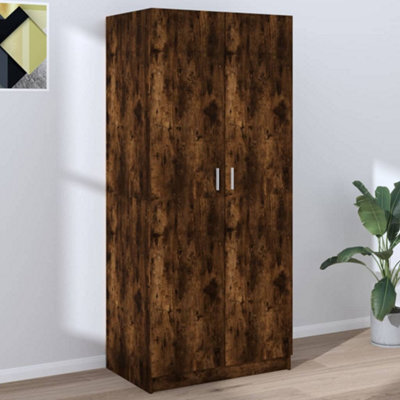 Berkfield Wardrobe Smoked Oak 80X50X180 Cm Engineered Wood - image 1